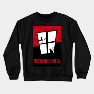 Meowy Halloween Funny Cat Design Crewneck Sweatshirt